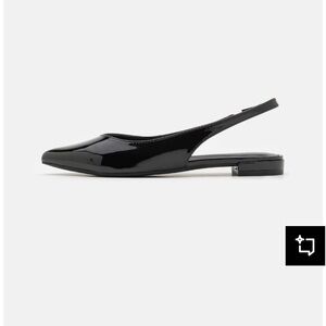 Madden Girl Black Patent Slingback Pointed Toe Flats